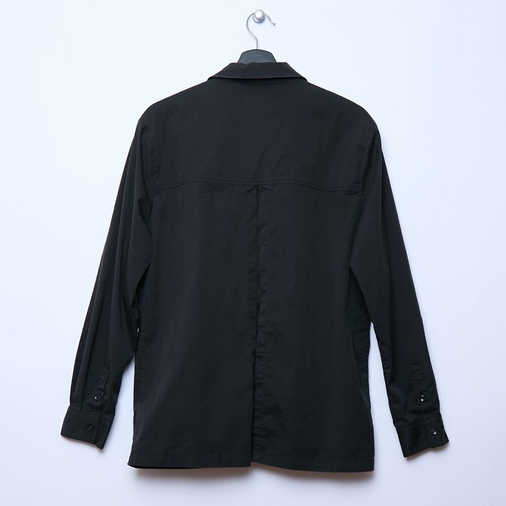 Good American Split Back Poplin Button Up Shirt black size 2 XS office siren - Picture 3 of 13